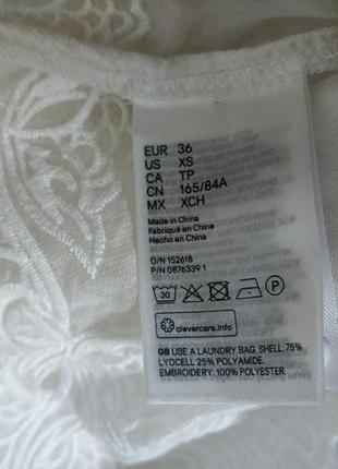 H&m неймовірна біла блузка блуза вишиванка квіти вишивка бренд h&m, р.xs9 фото