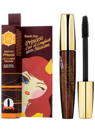 Туш для вій підкручуюча та подовжуюча farmstay princess curl & longlash mascara3 фото