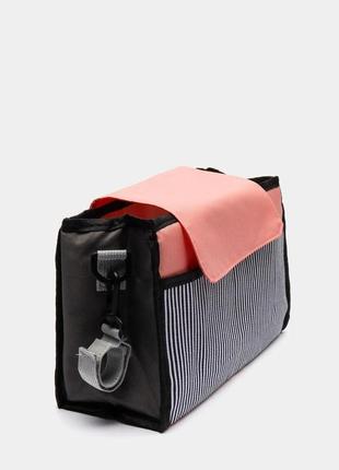 Універсальна сумка на коляску для мами органайзер baby go  колір рожевий2 фото