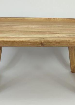 Столик для сніданку дерев'яний складаний деревина дуб 50 см * 30 см, висота на ніжках 21.5 см3 фото