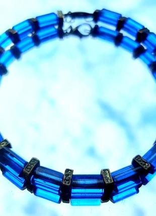 Стильный браслет бохо этно синий