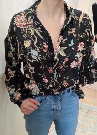 Блуза , блузка в квіти від h&m3 фото
