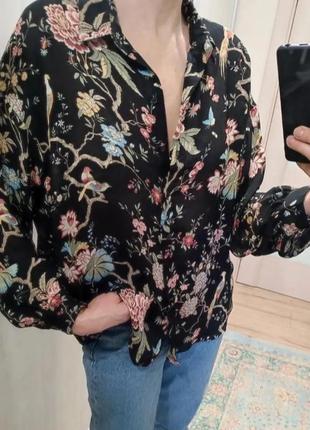 Блуза , блузка в квіти від h&m6 фото