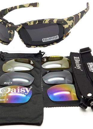 Защитные тактические очки + 7 комплектов линз daisy x7-x камуфляж толщина линз 2 мл-увеличинная толщина