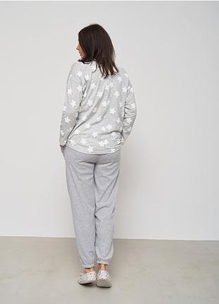 Піжама жіноча кофта та штани сіра в зірочку 149493 фото
