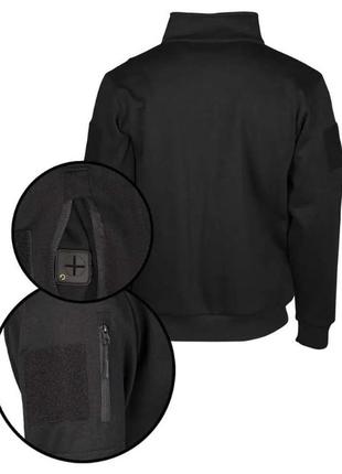 Кофта тактическая черная mil-tec tactical sweatshirt 11472502-2xl4 фото