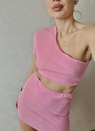 Рожевий костюм zara розовий костюм zara костюм в рубчик