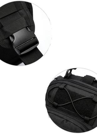 Сумка-рюкзак тактична однолямкова чорна ze0141 laser8 фото