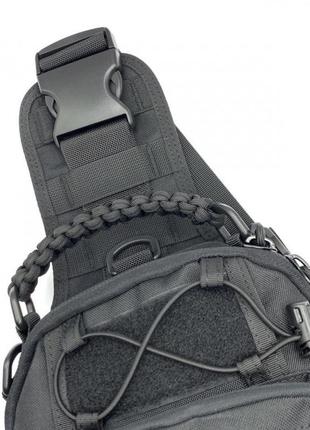 Сумка-рюкзак тактична однолямкова чорна ze0141 laser4 фото