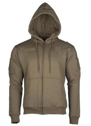 Реглан з капюшоном на блискавці mil-tec tactical hoodie olive 11472012-2xl