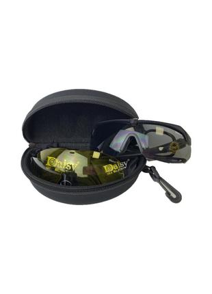 Защитные тактические солнцезащитные очки  .3 комплекта линз  daisy x10 black6 фото