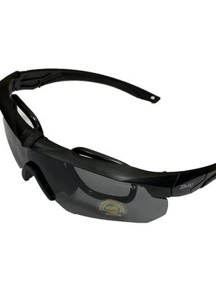 Защитные тактические солнцезащитные очки  .3 комплекта линз  daisy x10 black8 фото