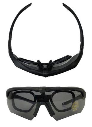Защитные тактические солнцезащитные очки  .3 комплекта линз  daisy x10 black4 фото