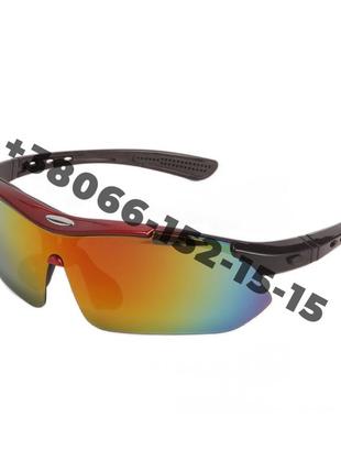 Солнцезащитные очки тактические oakley красные с поляризацией 5 линз one siz+9 фото