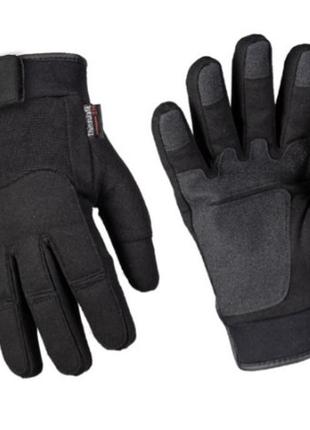 Перчатки армейские тактические зимние с мембраной mil-tec 12520802 черные army gloves winter thinsulate-l