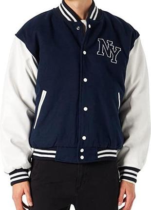 Куртка бомбер mil-tec ny baseball - navy/white 10370003 розмір 2хl