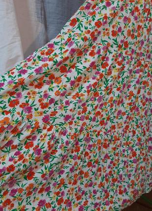 Довга віскозна квіткова сукня вільного крою2 фото
