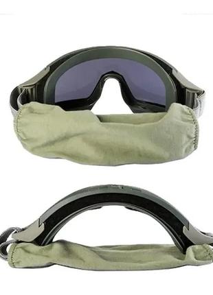 Тактические очки защитная маска revision с 3 линзами / баллистические очки с сменными линзами (олива)2 фото