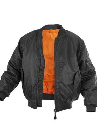 Тактическая двусторонняя куртка бомбер mil-tec ma1 black 10403002 размер xs4 фото