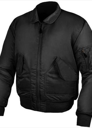 Тактическая куртка бомбер mil-tec us basic cwu flight jacket l черная 10404502