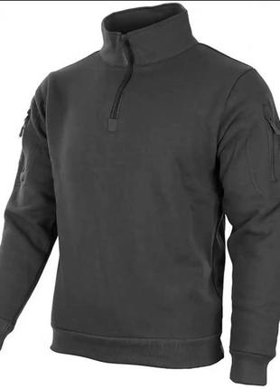 Кофта тактична чорна mil-tec tactical sweatshirt 11472502-3хl