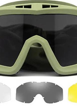 Тактические очки защитная маска revision с 3 линзами / баллистические очки с сменными линзами (койот)6 фото
