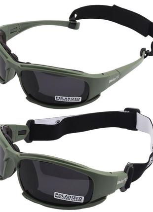 Тактические защитные спортивные очки daisy x7 олива.4 сменные линзы1 фото