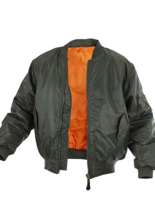 Тактическая двусторонняя куртка бомбер mil-tec ma1 олива 10403001 размер 2xl4 фото