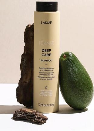 Відновлювальний шампунь для пошкодженого волосся lakme teknia deep care shampoo, 300 ml