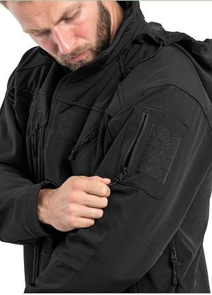 Тактична куртка mil-tec scu 14 softshell - black (10864002) - xl3 фото