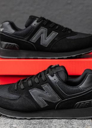 Демисезонные чёрные кроссовки new balance 574 демісезонні чорні кросівки new balance 5746 фото