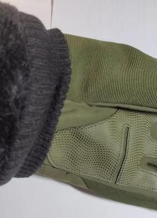 Зимние тактические перчатки, олива, теплые на флисе d3-pmr-prct-м3 фото