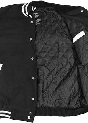 Куртка бомбер mil-tec ny baseball - black/white 10370002 розмір м3 фото