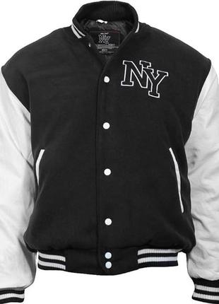 Куртка бомбер mil-tec ny baseball - black/white 10370002 розмір м2 фото