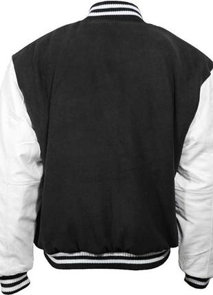 Куртка бомбер mil-tec ny baseball - black/white 10370002 розмір м4 фото