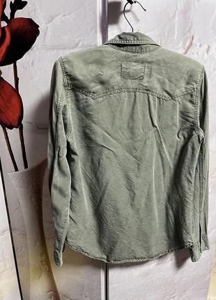 Рубашка кофта блузка хакі джинсова6 фото