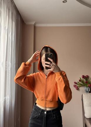 Вкорочене помаранчеве худі h&m4 фото