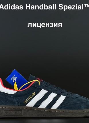Мужские, темно синие с белым, стильные и качественные кроссовки adidas handball spezial.  42-46 гг.7 фото