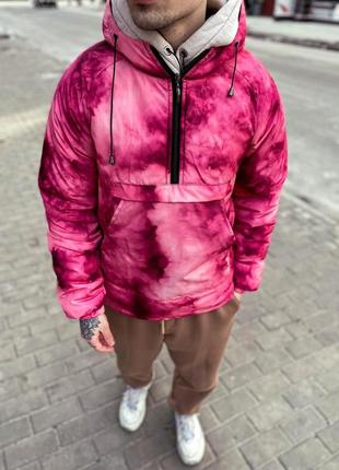 Демисезонный анорак с принтом. осенний анорак мужской утепленный