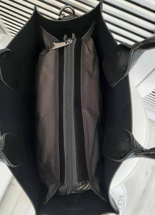 Черная модная женская сумка экокожа5 фото