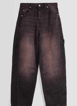 Скейтерские джинсы bershka 34-36 р/xs-s уоркер, мешковатые вареные baggy