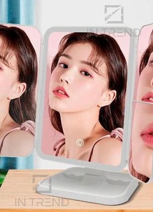 Дзеркало для макіяжу ledart потрійне сенсорне настільне дзеркало з підсвічуванням