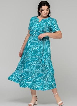 Платье летнее лёгкое штапельное с оборками1 фото