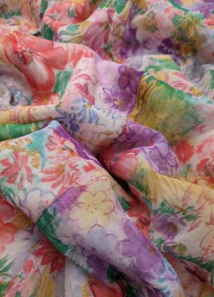Сукня в квіточку вінтажне кольорове на гудзиках міді l9 фото