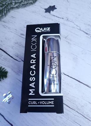 Тушь для ресниц черная "подкручивание и объем" quiz cosmetics icon mascara, 9 гр1 фото