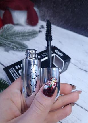 Туш для вій чорна "підкручування та об'єм" quiz cosmetics icon mascara, 9 гр3 фото