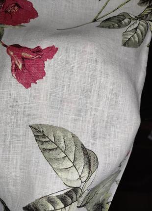 Льняні штани / брюки з квітковим принтом (італія) 100% льон9 фото