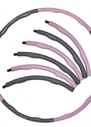 Обруч массажный hula hoop sportvida 100 см 1.2 кг sv-hk0338 grey/pink poland