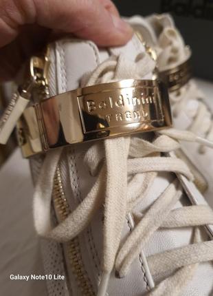 Baldinini trend. оригинал! италия женские белые полностью кожаные ботинки8 фото
