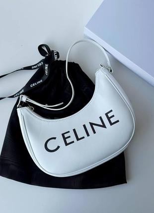 Женская сумка celine ava селин белая черная полный комплект5 фото
